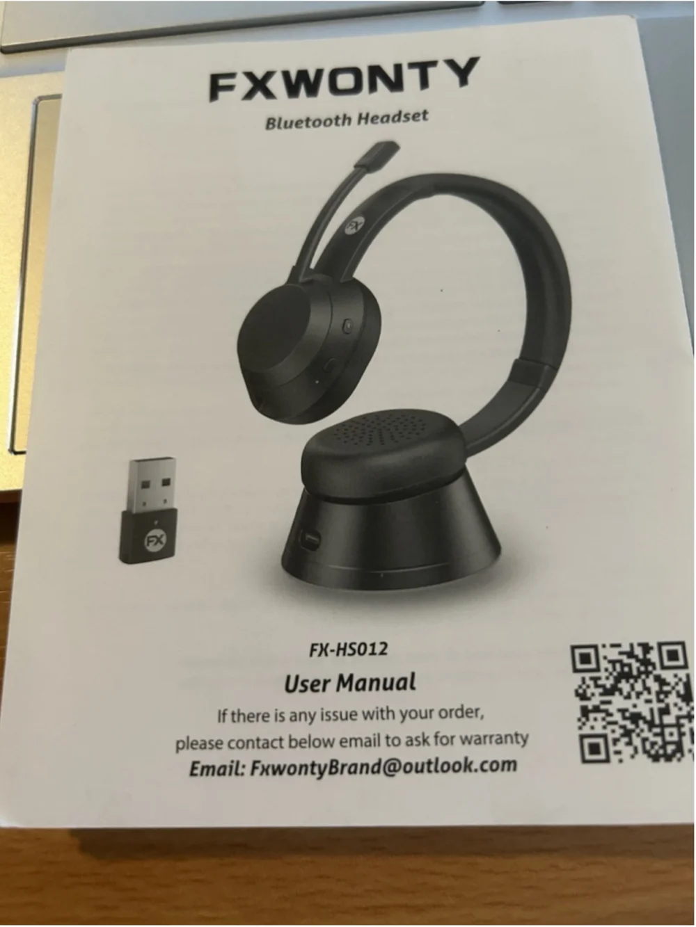Headset Bluetooth Model FX-HS012 Voice Dialing, Wireless up to 49 Feet Black